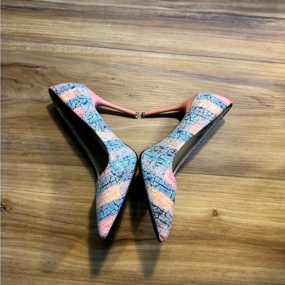 Multicolor Patchwork Women's Heels - image 3